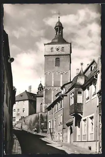 AK Kirchheimbolanden, Mozartstrasse mit Blick zur Kirche