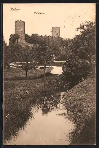 AK Kohren, Blick auf d. Burgruine