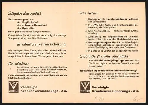 Klapp-AK Berlin, Reklame für die Vereinigte Krankenversicherungs-AG