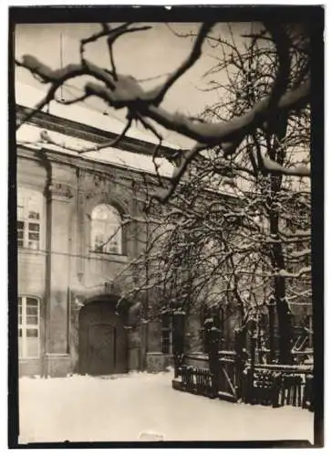 Fotografie W. Apel, Berlin, Ansicht Frankfurt / Oder, Herrenhaus im Winter