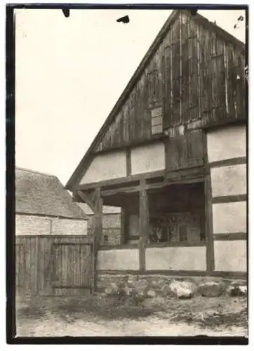 Fotografie W. Apel, Berlin, Ansicht Golm / Uckermark, Fachwerkhaus / Bauernhaus