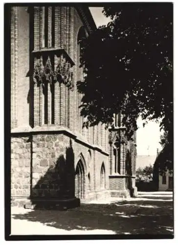 Fotografie W. Apel, Berlin, Ansicht Königsberg / Neumark, Fassaden-Detail an der Marienkirche