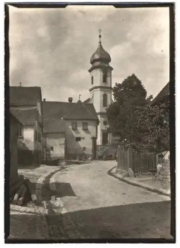 Fotografie W. Apel, Berlin, Ansicht Oberlauda, Strasse zur Kirche St. Martin