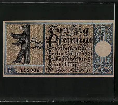 Notgeld Berlin-Wedding 1921, 50 Pfennig, Der Gesundbrunnen im Jahre 1760