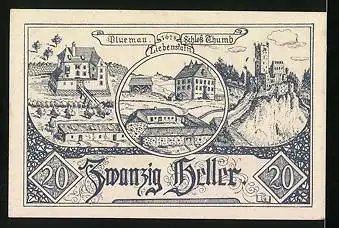 Notgeld Altenfelden 1920, 20 Heller, Ortspartie mit Kirche