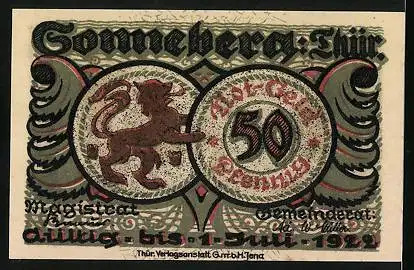 Notgeld Sonneberg /Thür. 1922, 50 Pfennig, Kasperle mit Kindern