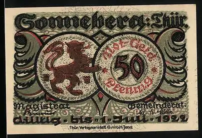 Notgeld Sonneberg /Thür. 1922, 50 Pfennig, Gulliver bei den Menschen