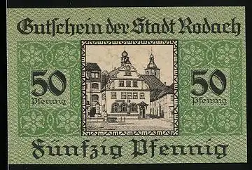 Notgeld Rodach 1920, 50 Pfennig, Rathaus