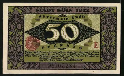 Notgeld Köln 1922, 50 Pfennig, Die Heinzelmännchen von Köln