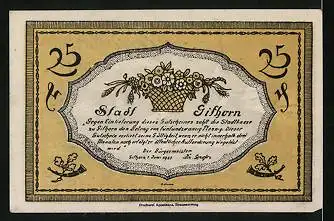Notgeld Gifhorn 1921, 25 Pfennig, Blick in den Ort