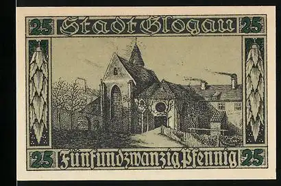 Notgeld Glogau 1920, 25 Pfennig, Heiligen Figuren, Kirche