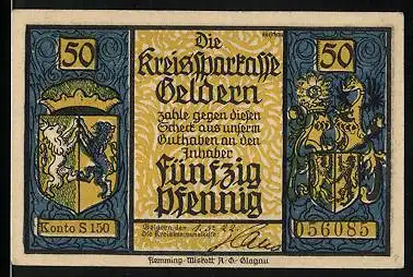 Notgeld Geldern, 50 Pfennig, Der feuerspeiende Drache