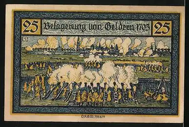 Notgeld Geldern, 25 Pfennig, Belagerung von Geldern 1703