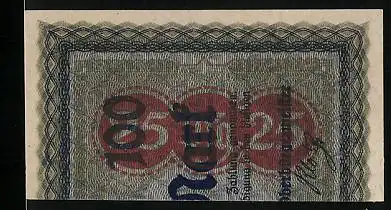 Notgeld Düren 1921, 25 Pfennig, Rechtes Drittel eines 100-Mark-Scheins