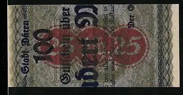 Notgeld Düren 1921, 25 Pfennig, Mittleres Drittel eines 100-Mark-Scheins