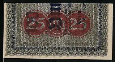 Notgeld Düren 1921, 25 Pfennig, Linkes Drittel eines 100-Mark-Scheins