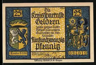 Notgeld Geldern 1922, 25 Pfennig, Die Belagerung von Geldern 1703