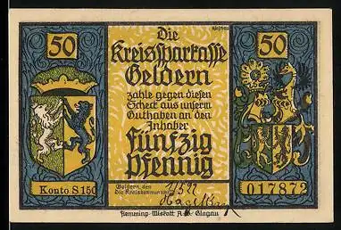 Notgeld Geldern 1922, 50 Pfennig, Der feuerspeiende Drache