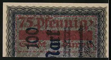 Notgeld Düren 1921, 75 Pfennig, Drittel eines 100-Mark Scheins