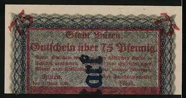 Notgeld Düren 1921, 75 Pfennig, Drittel eines 100-Mark Scheins