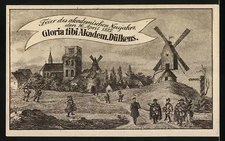 Notgeld Dülken 1922, 100 Pfennig, Feier des akademischen Neujahrs 1827