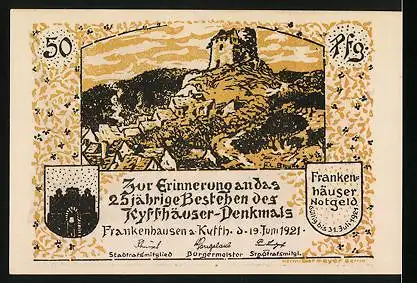 Notgeld Frankenhausen a. Kyffh. 1921, 50 Pfennig, Germanisches Opferfest auf dem Kyffhäuser