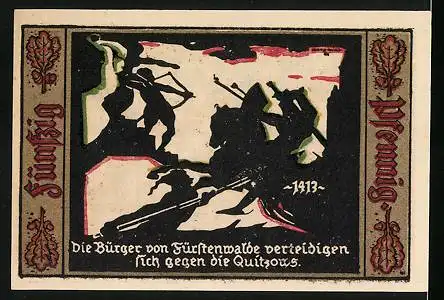 Notgeld Fürstenwalde /Spree 1921, 50 Pfennig, Die Bürger verteidigen sich gegen die Quitzows