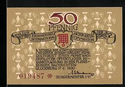 Notgeld Glücksburg 1920, 50 Pfennig, Partie am Ostseeufer