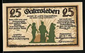 Notgeld Gatersleben 1921, 25 Pfennig, Arbeit als Lebenspflicht, Max und Moritz werden festgenommen