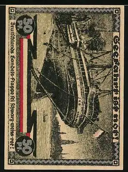Notgeld Hamburg 1921, 50 Pfennig, Kultur u. Sportwoche 1921, Dampfer im Hafen