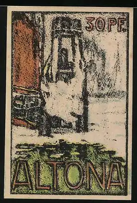 Notgeld Altona 1921, 30 Pfennig, Stadttor