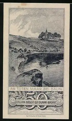 Notgeld Daun 1920, 50 Pfennig, Wappen, Am toten Maar