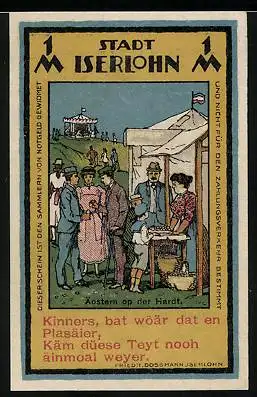 Notgeld Iserlohn 1921, 1 Mark, Graf Engelbert v. d. Mark, Äostern op der Hardt