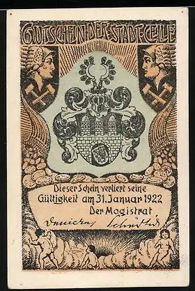 Notgeld Celle 1922, 100 Pfennig, Wacholdergruppe