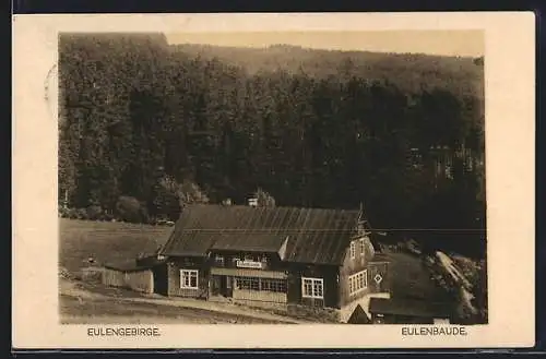 AK Eulenbaude, Berghütte am Waldgebiet im Eulengebirge