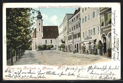 AK Aschach / Donau, Unterer Theodor Kurzwernhart-Platz
