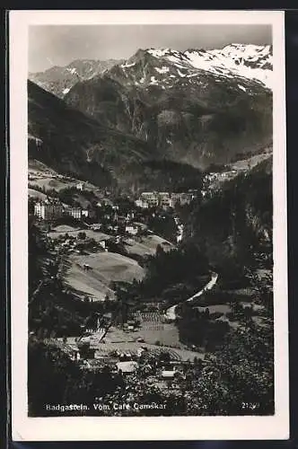 AK Badgastein, Panorama vom Cafe Gamskar aus gesehen