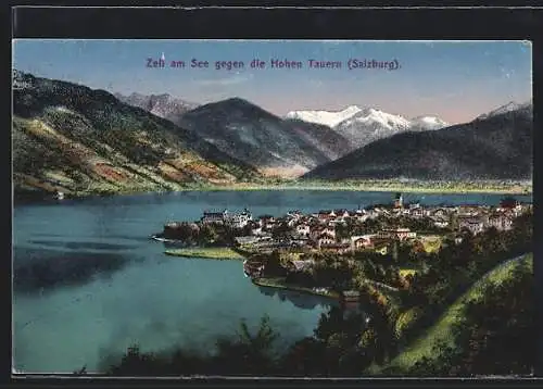 AK Zell am See, Teilansicht gegen die Hohen Tauern