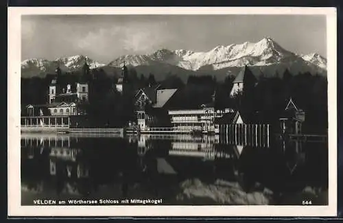 AK Velden am Wörthersee, Schloss mit Mittagskogel