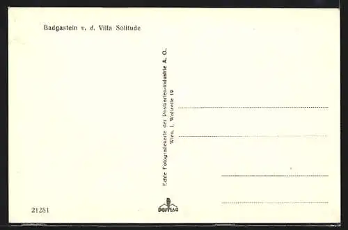 AK Badgastein, Ortspartie mit Kirche von der Villa Solitude
