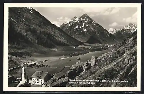 AK Galtür /Paznauntal, Gasthof Paznaunerhof mit Gorfen- und Ballunspitze