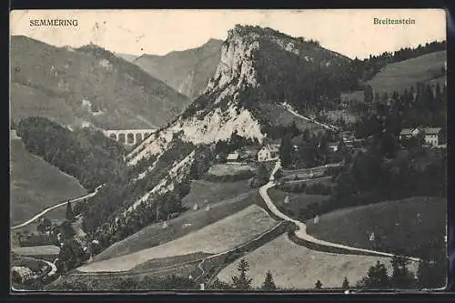 AK Breitenstein, Ortsansicht mit Viadukt