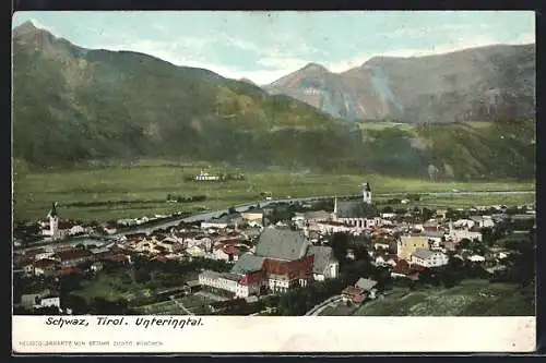 AK Schwaz /Tirol, Unterinntal mit Kirche