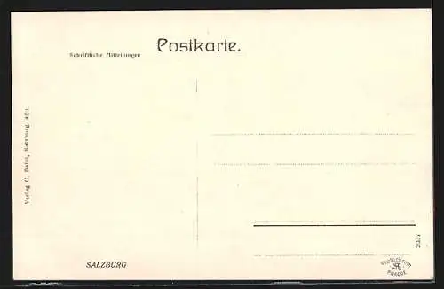 AK Salzburg, Teilansicht mit Festung aus der Vogelschau