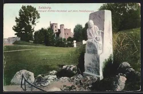 AK Salzburg, Eduard Richter-Denkmal auf dem Mönchsberg