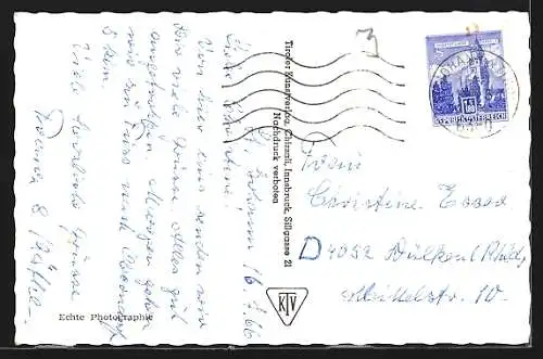 AK St. Johann in Tirol, Strassenpartie mit Kirche