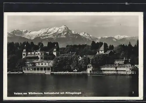 AK Velden /Wörthersee, Schlosshotel mit Mittagskogel