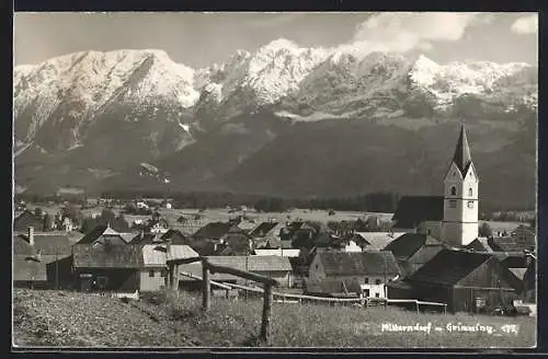 AK Bad Mitterndorf, Ortsansicht gegen Grimming