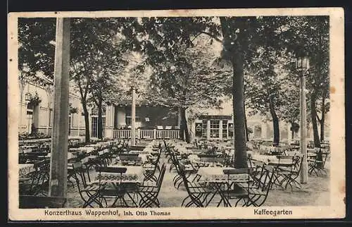 AK Breslau, Kaffeegarten im Konzerthaus Wappenhof