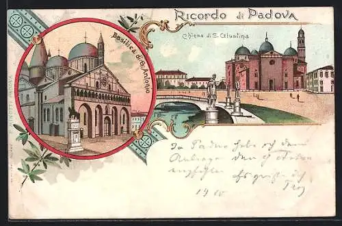Lithographie Padova, Chiesa di S. Giustina, Basilica di S. Ambrogio